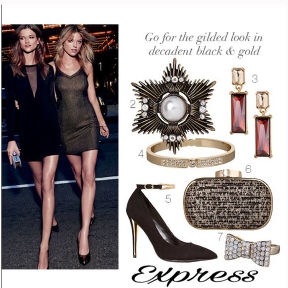 ✨ Textured Metallic Mash Panel Sheath Dress✨ - Picture 1 of 2